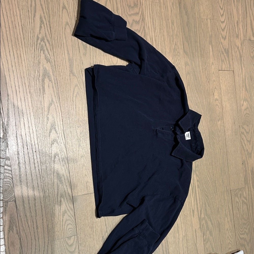 Aritzia Navy Blue Long Sleeve Polo Sweatshirt